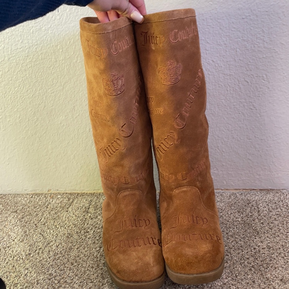 Juicy Couture camel tan below the knee boots